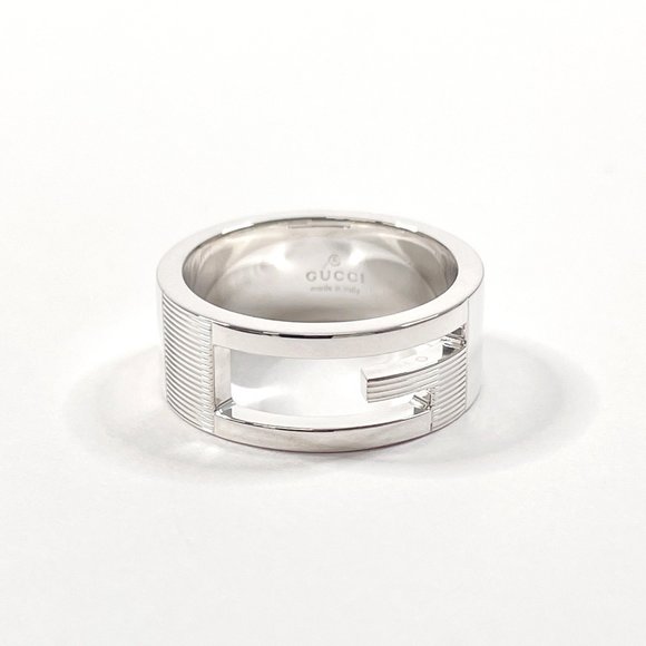 GUCCI Gucci Branded Cutout G Ring, Silver 925, Size 14, Silver, Women's, F401...